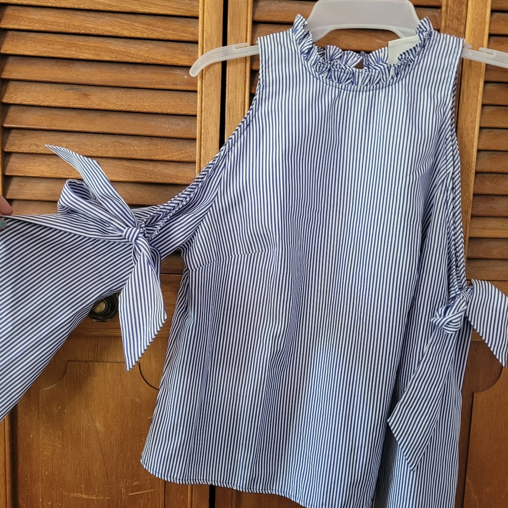 Blue and White Stripped Top